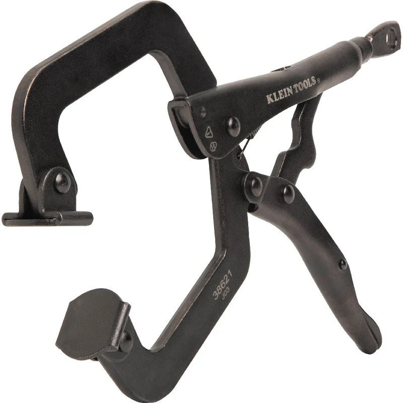 Klein Tools 38621 C-Clamp Locking Pliers with Swivel Jaws, 9"
